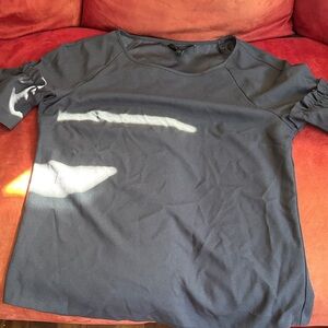 Banana Republic Gray Grey Shirt Blouse with Ruffled Sleeves